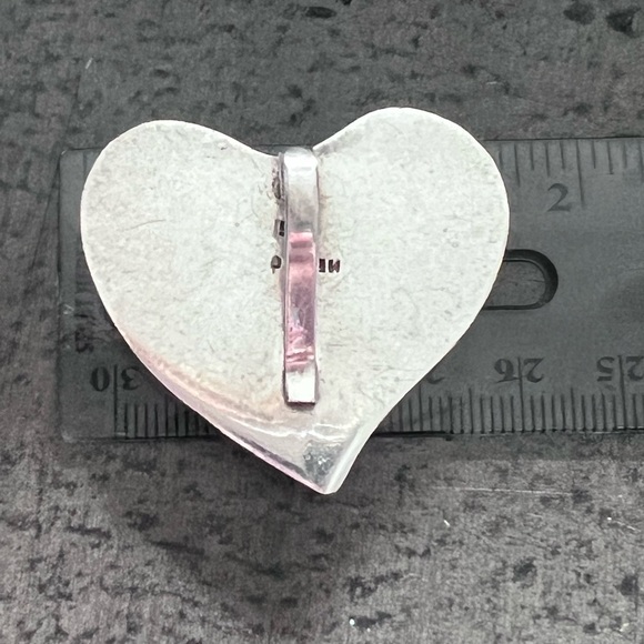 Sterling Silver Vintage Taxco sterling silver heart pendant - Picture 2 of 5